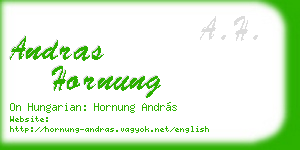 andras hornung business card